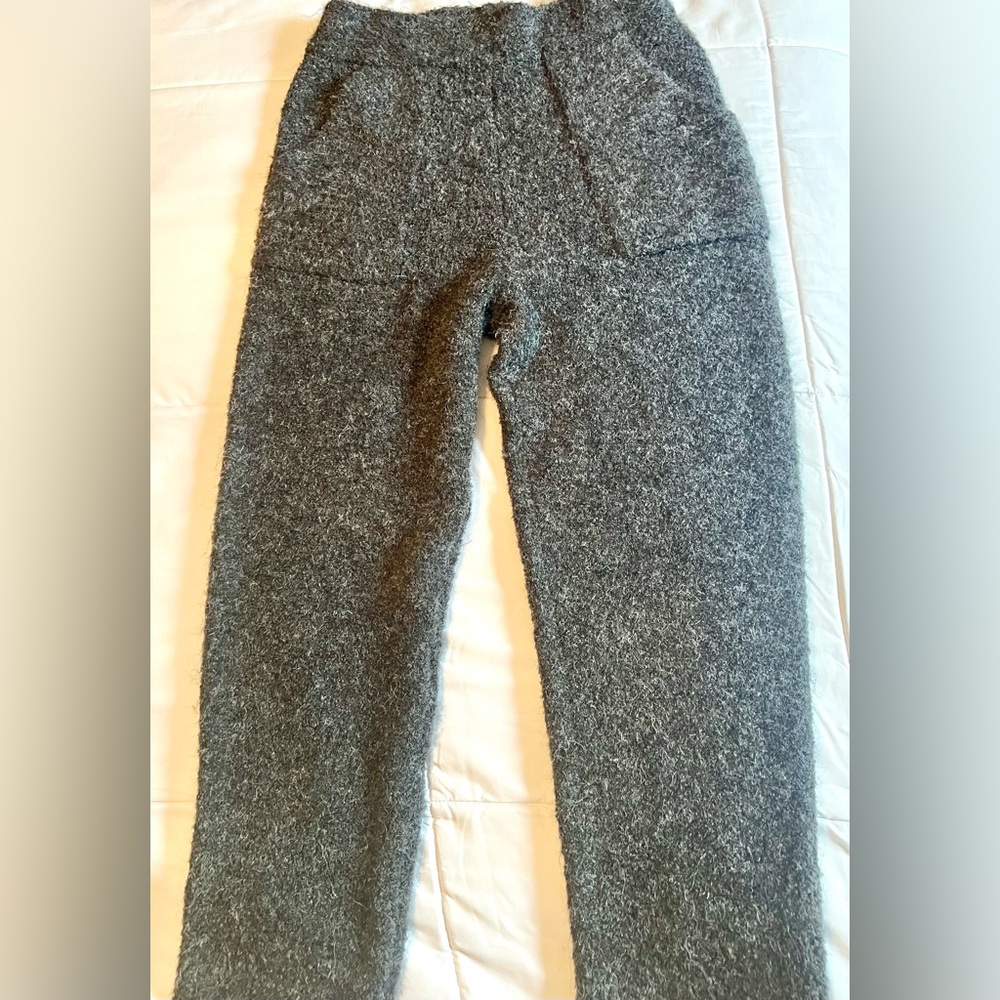 Le Bon Shoppe Medium Gray‎ Fuzzy Sherpa Wool Blend Cozy Pants-Women